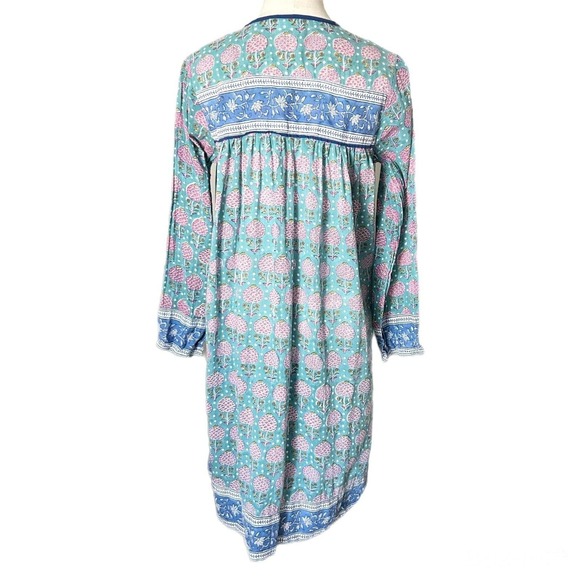 SZ Blockprints for J.Crew Leyla Mini Dress Tassels 100% Cotton Size Medium - Picture 4 of 6